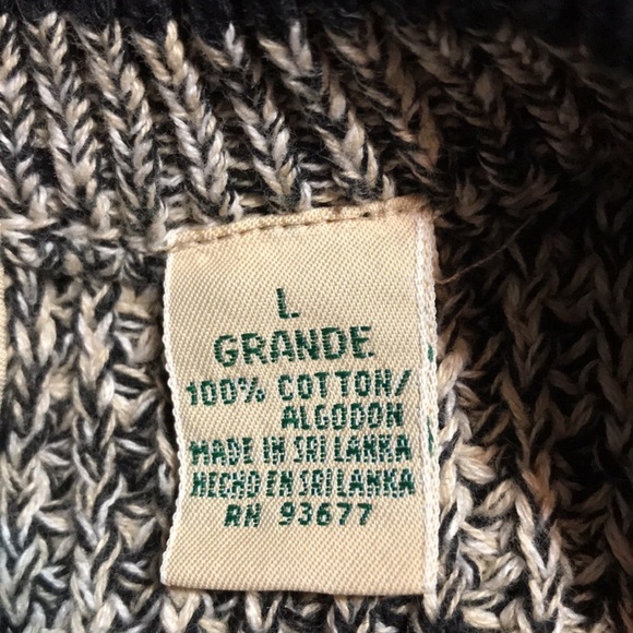 RETRO—ST. JOHN’S BAY—Chunky Grandpa Pullover Crewneck Black/White Sweater—Sz Lg - Picture 6 of 15